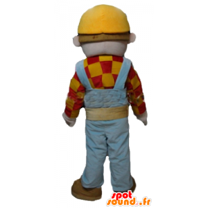Mascotte Arbeiter, Tischler, farbigen Outfit - MASFR23563 - Menschliche Maskottchen
