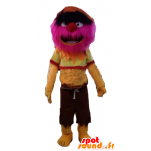 Mascotte monster roze en geel, al harige - MASFR23564 - mascottes monsters