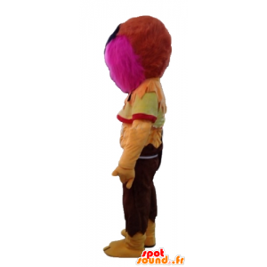 Mascotte monster roze en geel, al harige - MASFR23564 - mascottes monsters