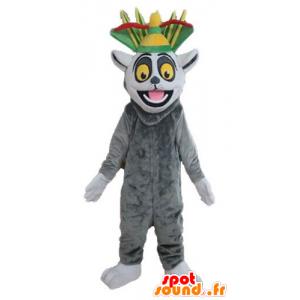 Maskot šedá a bílá lemur, karikatura Madagaskar - MASFR23568 - Celebrity Maskoti
