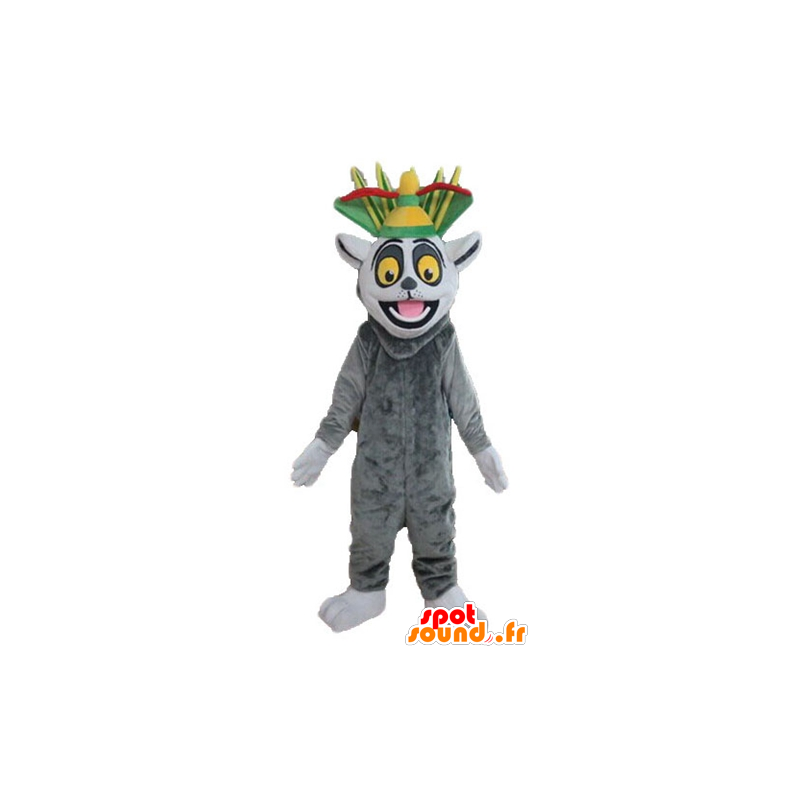 Mascot grått og hvitt lemur, tegneserie Madagaskar - MASFR23568 - kjendiser Maskoter