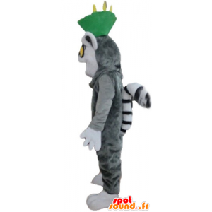 Grigio mascotte e lemure nero, cartone animato Madagascar - MASFR23568 - Famosi personaggi mascotte