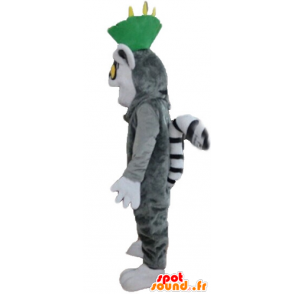 Mascot grå och vit lemur, Madagaskar tecknad - Spotsound maskot