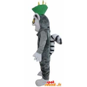 Mascotte de lémurien gris et blanc, du dessin animé Madagascar - MASFR23568 - Mascottes Personnages célèbres