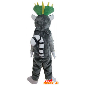 Mascot gray and white lemur, cartoon Madagascar - MASFR23568 - Mascots famous characters