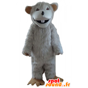 Grote witte rat mascotte, sterk behaarde - MASFR23569 - Mouse Mascot