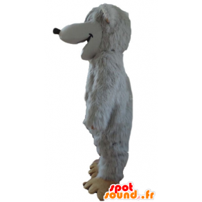 Mascotte grosso topo bianco, molto peloso - MASFR23569 - Mascotte del mouse