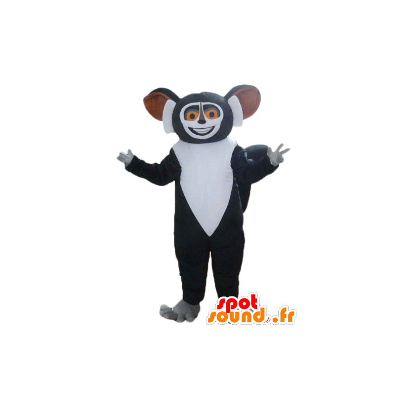 Mascot black and white lemur, cartoon Madagascar - MASFR23571 - Mascots famous characters