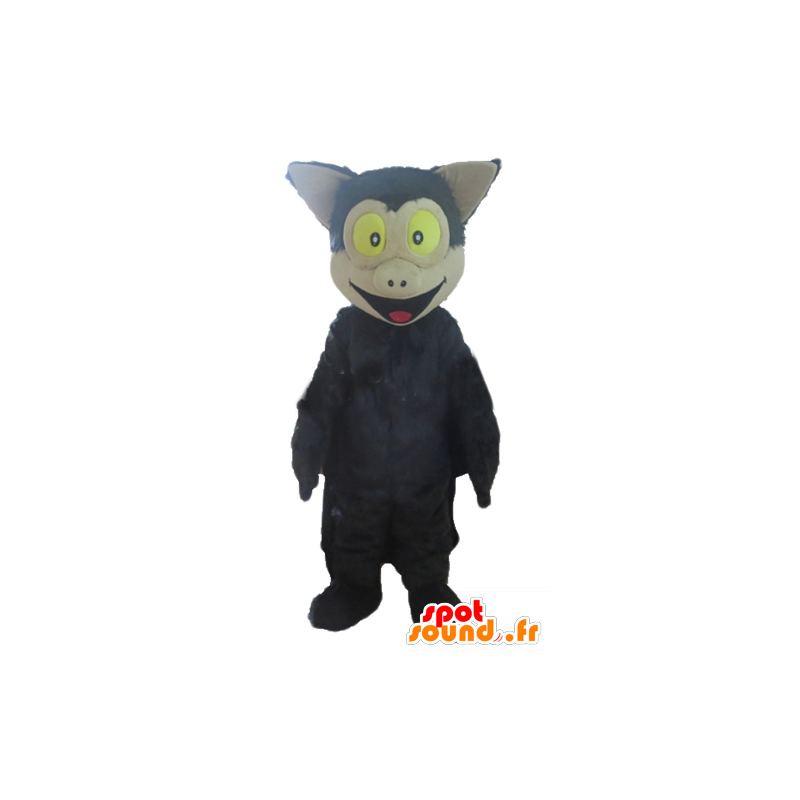 Mascot Schwarz und Beige Fledermaus, Riesen - MASFR23572 - Maus-Maskottchen