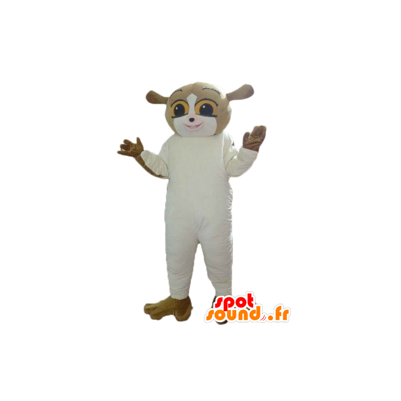 Egern maskot, brun og hvid lemur - Spotsound maskot kostume