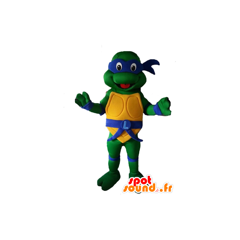 Mascot Leonardo, famosa tartaruga ninja, headband azul - MASFR23579 - Celebridades Mascotes