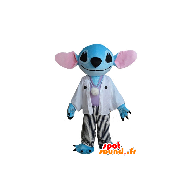Stitch maskot, den blå alien av Lilo og Stitch - MASFR23581 - kjendiser Maskoter