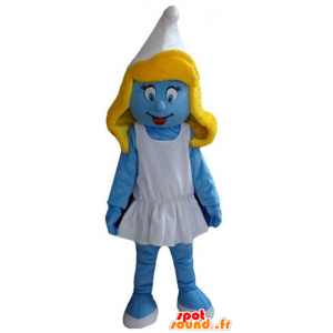 Smurfette maskotti, kuuluisa sarjakuva Smurffit - MASFR23583 - Mascottes Les Schtroumpf