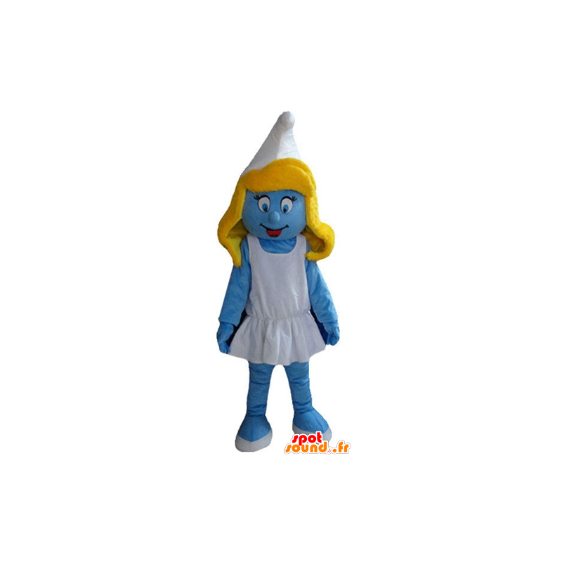 Smurfette mascot, the famous BD Smurfs - MASFR23583 - Mascots the Smurf