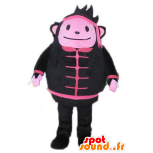 Snømann maskot, svart og rosa ape - MASFR23593 - Monkey Maskoter