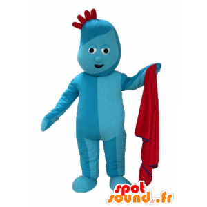 Mascot blu uomo, con una cresta rossa - MASFR23603 - Mascotte non classificati