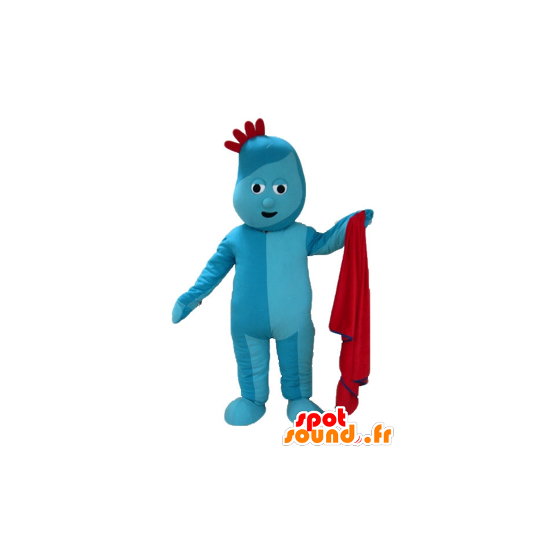 Mascot blu uomo, con una cresta rossa - MASFR23603 - Mascotte non classificati