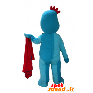 Mascotte blauw man, met een rode heuvelrug - MASFR23603 - Niet-ingedeelde Mascottes