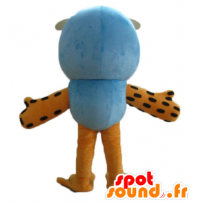 Mascot gran búho azul y naranja con gafas - MASFR23605 - Mascota de aves