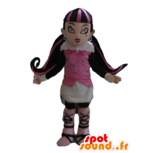 Mascotte gothique de fille aux cheveux colorés - MASFR23606 - Mascottes Garçons et Filles