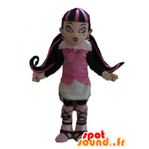 Menina mascote gótico com cabelo colorido - MASFR23606 - Mascotes Boys and Girls