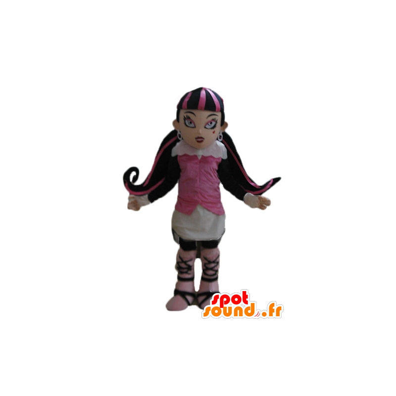 Gothic mascotte meisje met gekleurd haar - MASFR23606 - Mascottes Boys and Girls