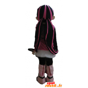 Gotisk pige maskot med farvet hår - Spotsound maskot kostume