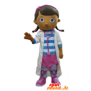 Mascotte de fille, d'infirmière, de médecin, en blouse blanche - MASFR23613 - Mascottes Garçons et Filles