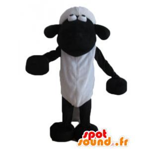 Mascotte de Shaun, célèbre mouton noir et blanc de dessin animé - MASFR23614 - Mascottes Personnages célèbres