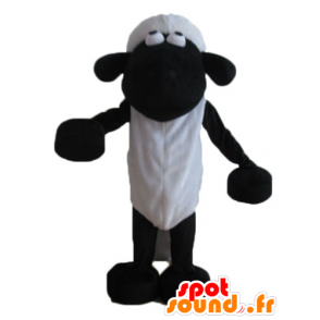 Mascot Shaun beroemde zwarte en witte schapen cartoon - MASFR23614 - Celebrities Mascottes