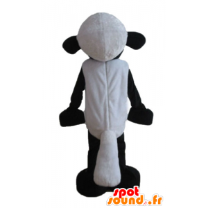 Mascota de Shaun, los famosos dibujos animados en blanco y negro ovejas - MASFR23614 - Personajes famosos de mascotas