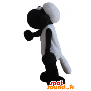 Mascota de Shaun, los famosos dibujos animados en blanco y negro ovejas - MASFR23614 - Personajes famosos de mascotas