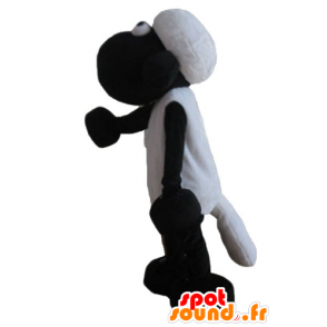 Mascot Shaun famoso desenho animado ovelhas preto e branco - MASFR23614 - Celebridades Mascotes