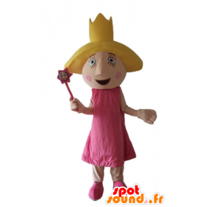 Fairy Mascot, prinses in roze jurk met vleugels - MASFR23616 - Fairy Mascottes