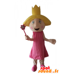 Fe maskot, prinsessa, i rosa klänning, med vingar - Spotsound
