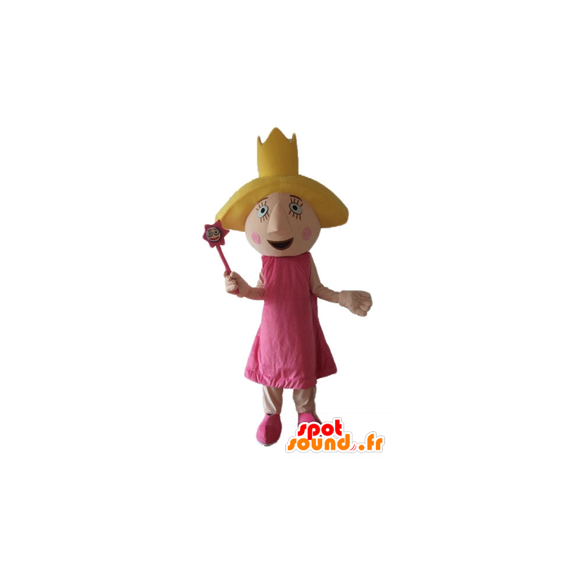 Fairy Mascot, princess in pink dress with wings - MASFR23616 - Mascots fairy