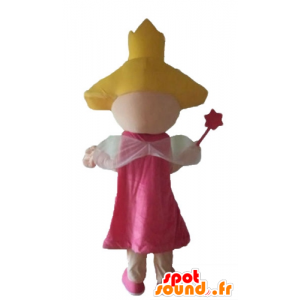 Fairy Mascot, prinses in roze jurk met vleugels - MASFR23616 - Fairy Mascottes