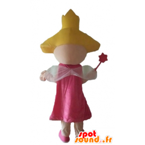 Fada Mascot, princesa no vestido rosa com asas - MASFR23616 - fadas Mascotes