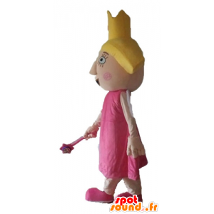 Keiju Mascot, prinsessa vaaleanpunainen mekko siivet - MASFR23616 - keiju Maskotteja