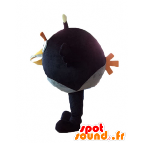 Maskotti musta ja keltainen lintu, suosittu peli Angry Birds - MASFR23623 - julkkikset Maskotteja