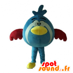 Mascot Bluebird, yellow and red, all round and cute - MASFR23624 - Mascot of birds