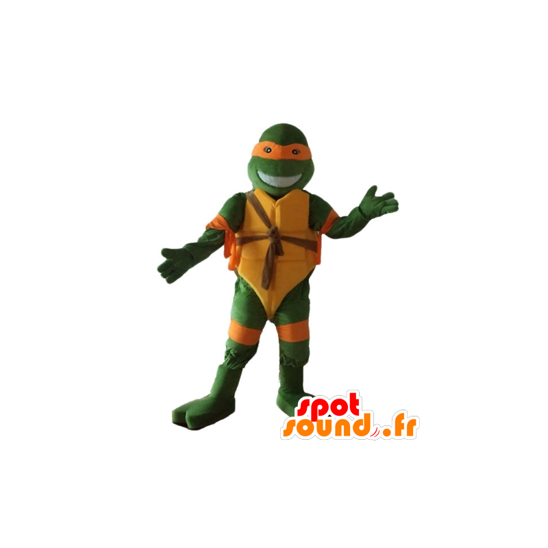 Mascot Michelangelo, the famous orange turtle ninja Turtles - MASFR23631 - Mascots famous characters