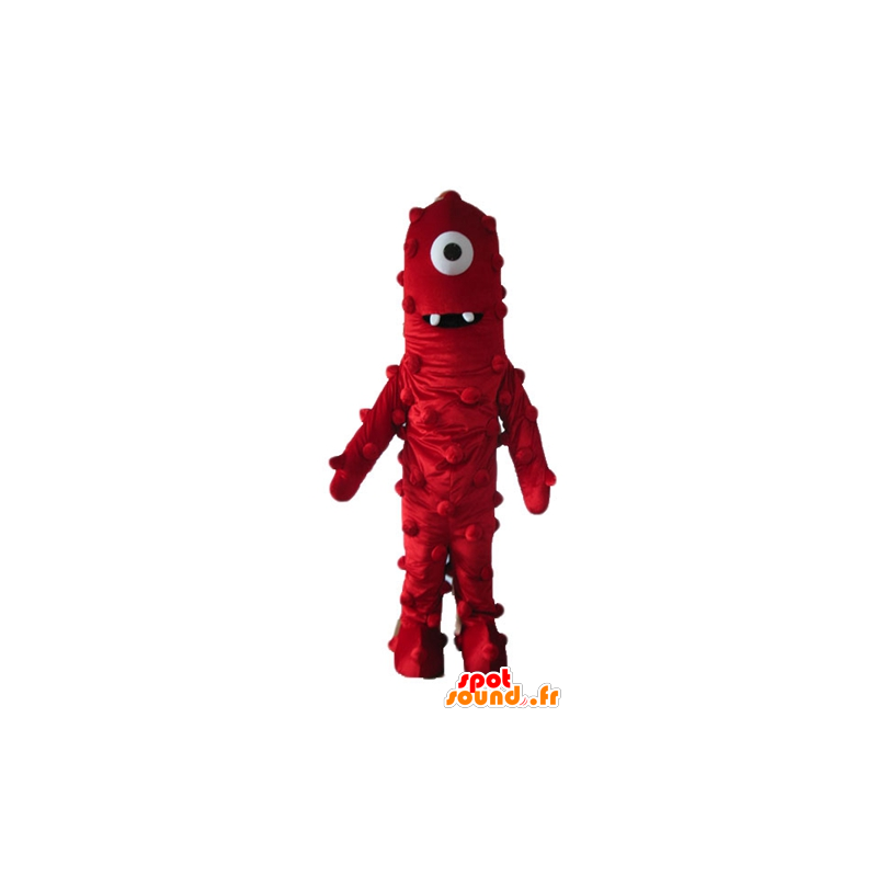 Cyclops fremmed maskot, rød, kæmpe og sjov - Spotsound maskot