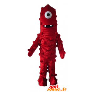 Maskotti ulkomaalainen cyclops punainen jättiläinen ja hauska - MASFR23634 - Mascottes non-classées