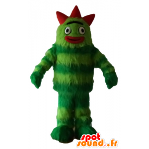 Green monster mascot, bicolor, all hairy - MASFR23635 - Monsters mascots