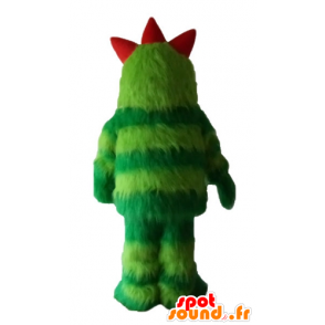 Green monster mascot, bicolor, all hairy - MASFR23635 - Monsters mascots