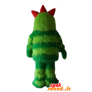 Grøn monster maskot, tofarvet, alle behåret - Spotsound maskot