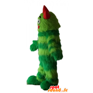 Green monster mascot, bicolor, all hairy - MASFR23635 - Monsters mascots