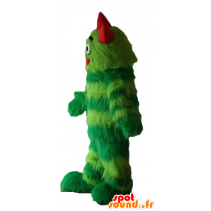 Groen monster mascotte, bicolor, alle harige - MASFR23635 - mascottes monsters