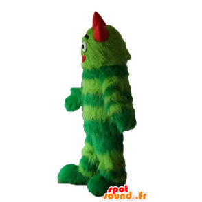 Grünes Monster Maskottchen, bicolor, alle haarigen - MASFR23635 - Monster-Maskottchen